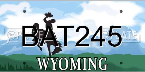 BAT245 Wyoming License Plate