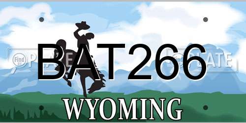 BAT266 Wyoming License Plate
