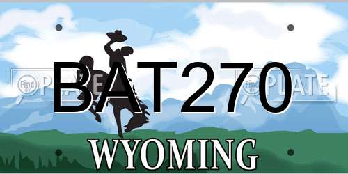 BAT270 Wyoming License Plate