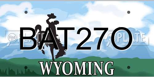 BAT27O Wyoming License Plate