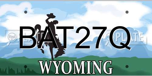 BAT27Q Wyoming License Plate