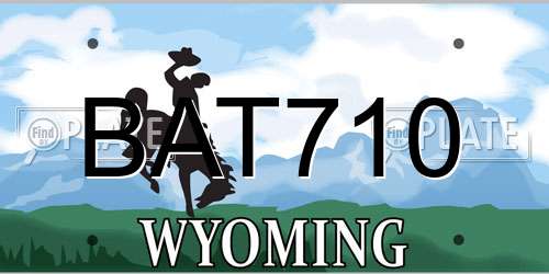 BAT710 Wyoming License Plate