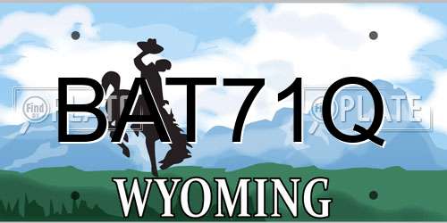 BAT71Q Wyoming License Plate