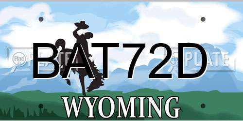 BAT72D Wyoming License Plate