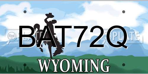 BAT72Q Wyoming License Plate