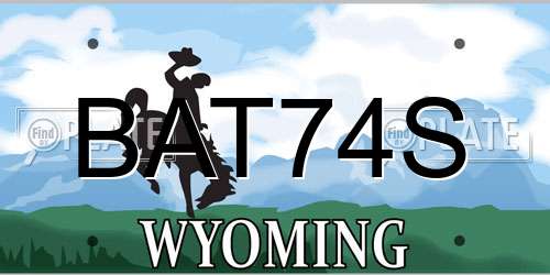 BAT74S Wyoming License Plate