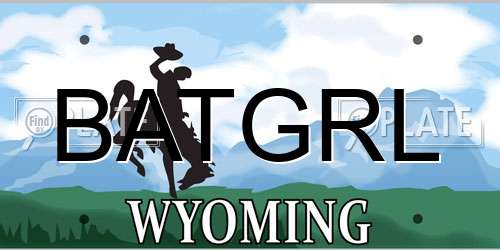 BATGRL Wyoming License Plate