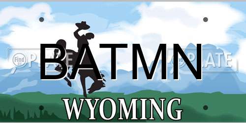 BATMN Wyoming License Plate