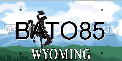 BATO85 Wyoming License Plate