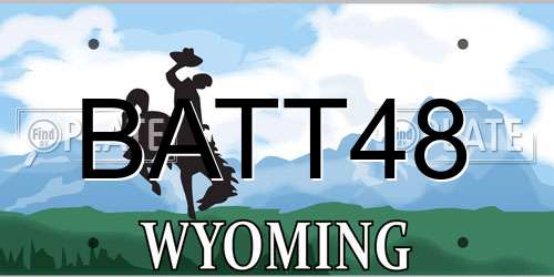 BATT48 Wyoming License Plate