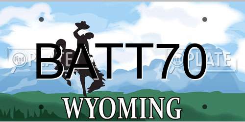 BATT70 Wyoming License Plate