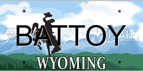BATTOY Wyoming License Plate