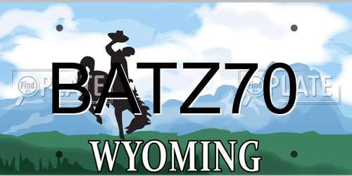 BATZ70 Wyoming License Plate