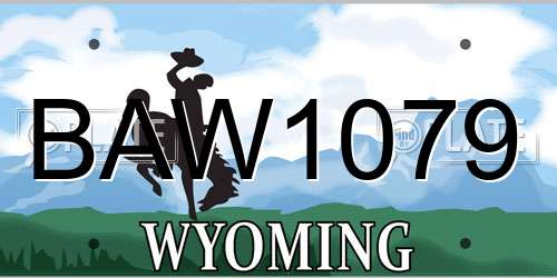 BAW1079 Wyoming License Plate