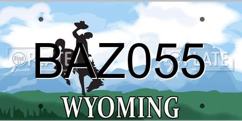 BAZ055 Wyoming License Plate