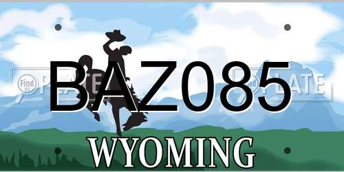BAZ085 Wyoming License Plate