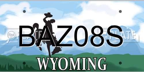 BAZ08S Wyoming License Plate
