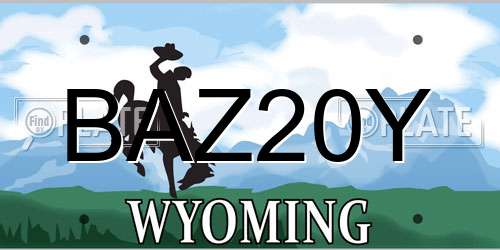 BAZ20Y Wyoming License Plate