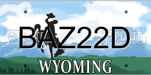 BAZ22D Wyoming License Plate