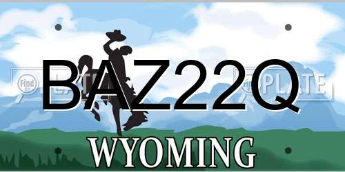 BAZ22Q Wyoming License Plate