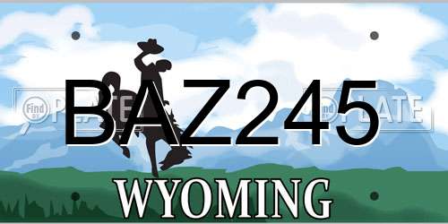 BAZ245 Wyoming License Plate