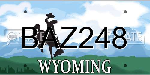 BAZ248 Wyoming License Plate
