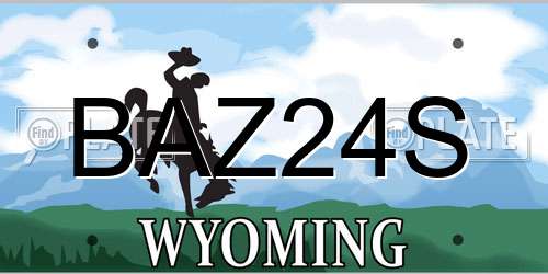 BAZ24S Wyoming License Plate