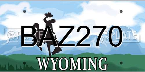BAZ270 Wyoming License Plate