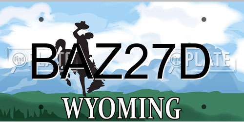 BAZ27D Wyoming License Plate
