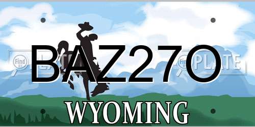 BAZ27O Wyoming License Plate