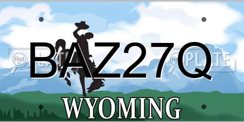 BAZ27Q Wyoming License Plate