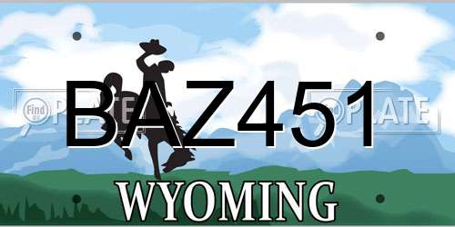 BAZ451 Wyoming License Plate