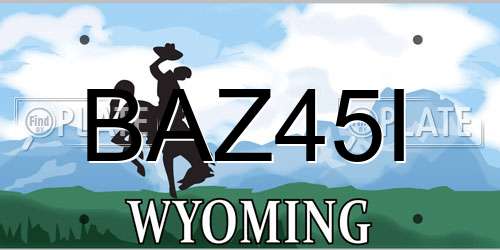 BAZ45I Wyoming License Plate