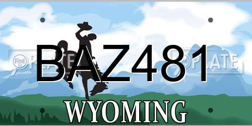 BAZ481 Wyoming License Plate