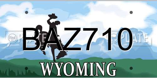 BAZ710 Wyoming License Plate