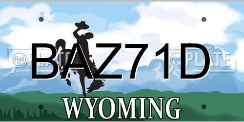 BAZ71D Wyoming License Plate