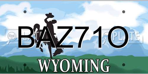 BAZ71O Wyoming License Plate