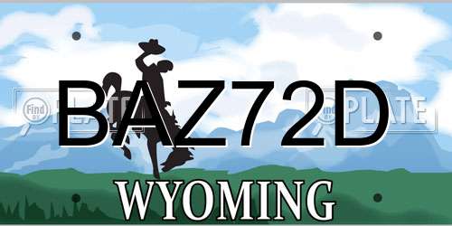 BAZ72D Wyoming License Plate