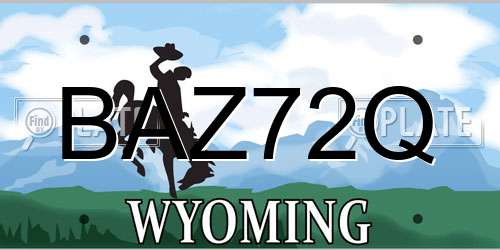 BAZ72Q Wyoming License Plate