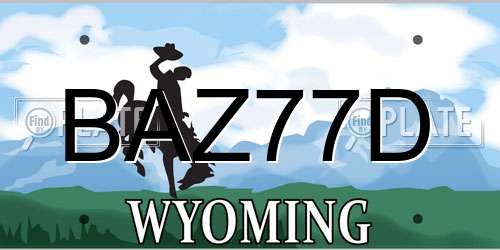BAZ77D Wyoming License Plate
