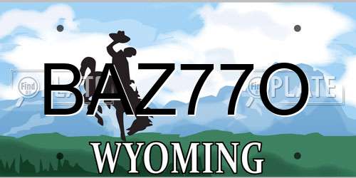 BAZ77O Wyoming License Plate