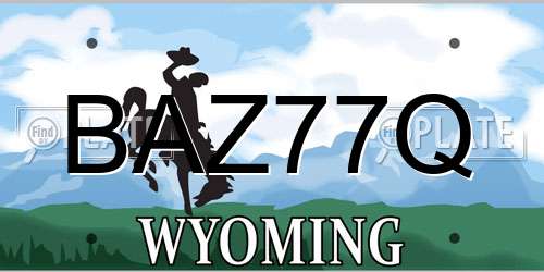 BAZ77Q Wyoming License Plate