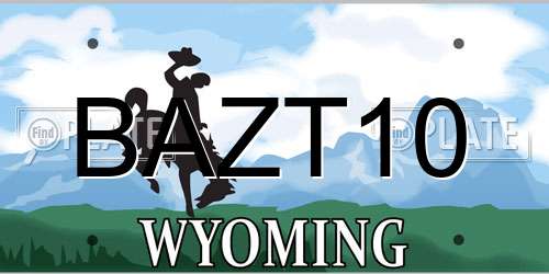 BAZT10 Wyoming License Plate