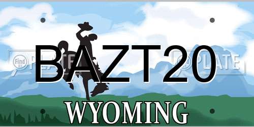 BAZT20 Wyoming License Plate