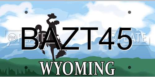 BAZT45 Wyoming License Plate