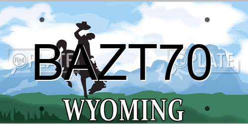 BAZT70 Wyoming License Plate