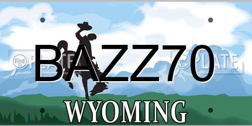 BAZZ70 Wyoming License Plate
