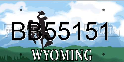 BB55151 Wyoming License Plate