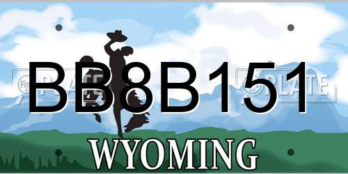 BB8B151 Wyoming License Plate