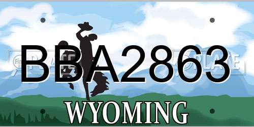 BBA2863 Wyoming License Plate